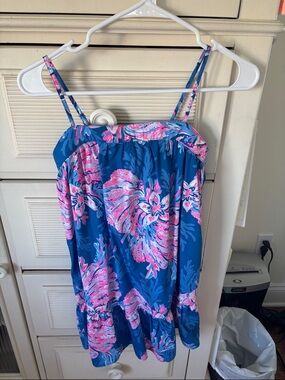 Lilly Pulitzer Blue & Pink Floral Spaghetti-Strap Dress
